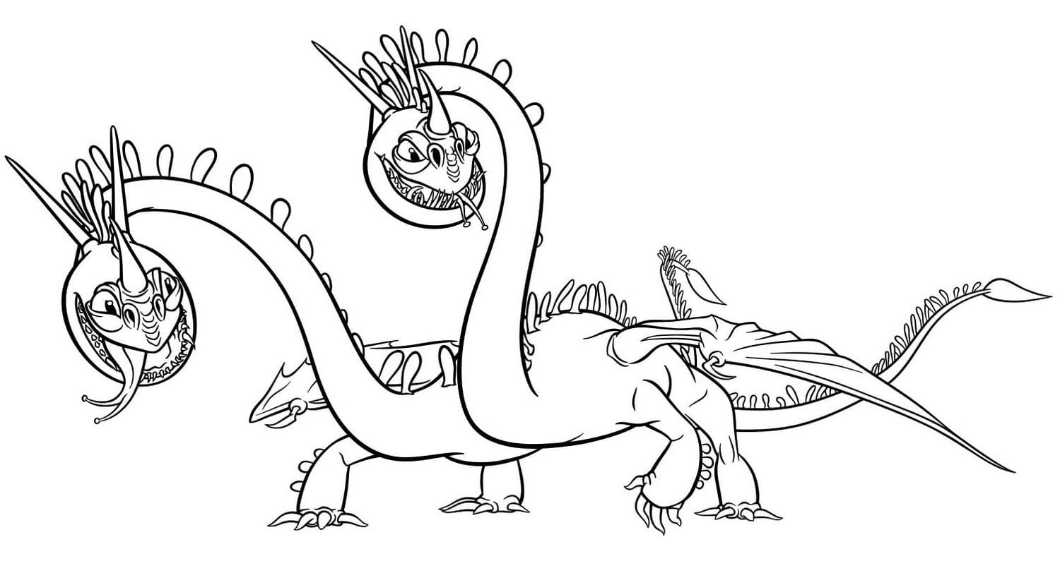 red death coloring page in black and white how to train your dragon