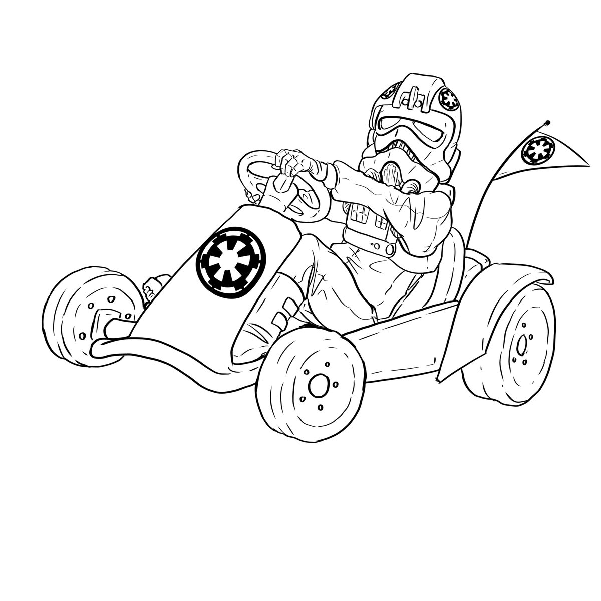 free kart racing coloring pages