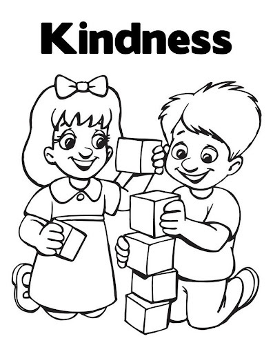printable coloring pages of children and kindness