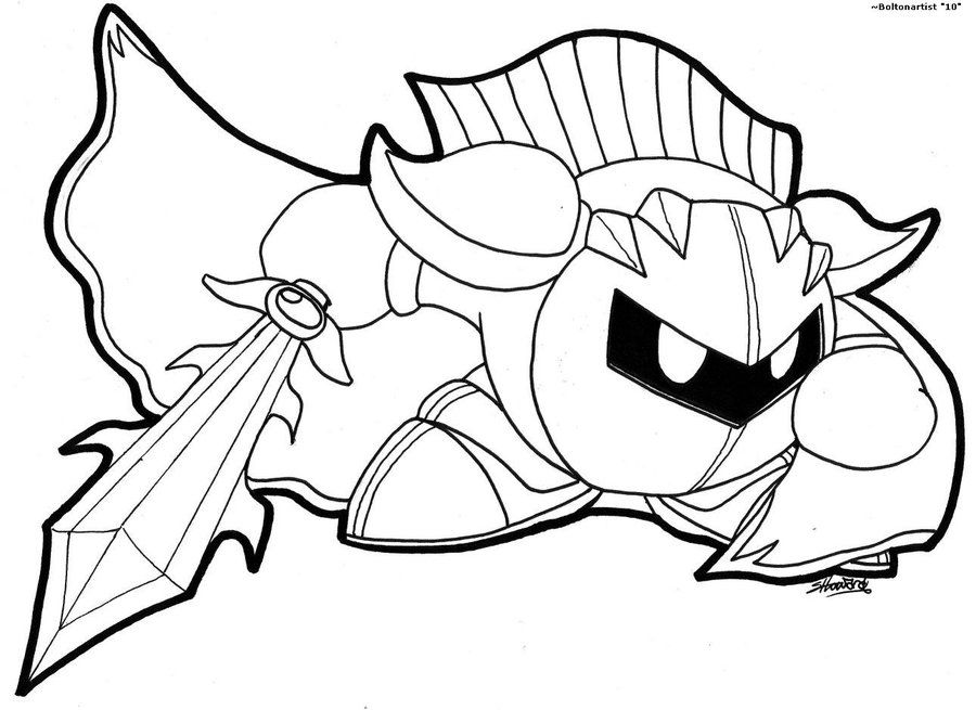 meta knight coloring pages