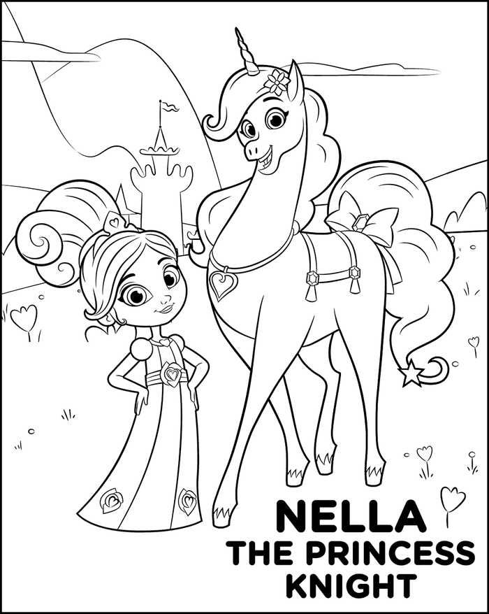 nella the princess knight coloring pages