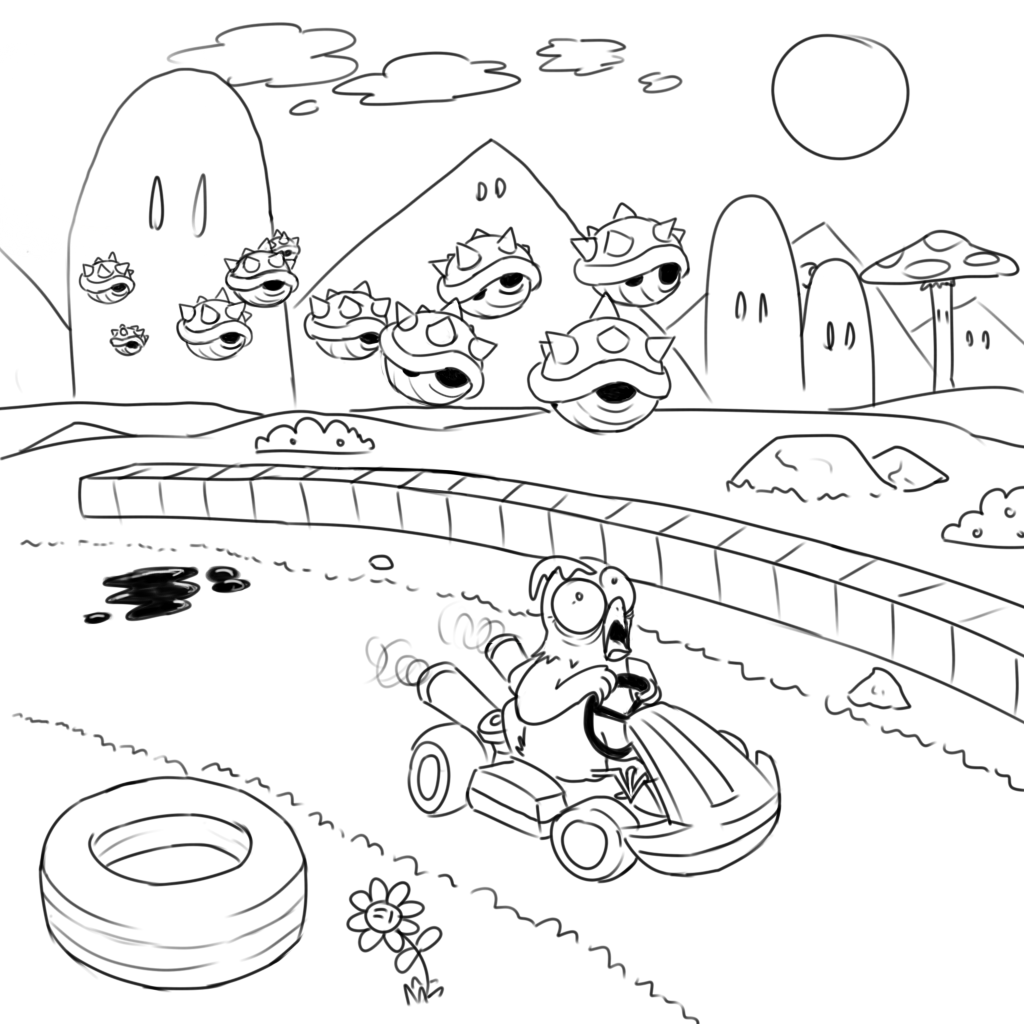 mario kart printable coloring pages