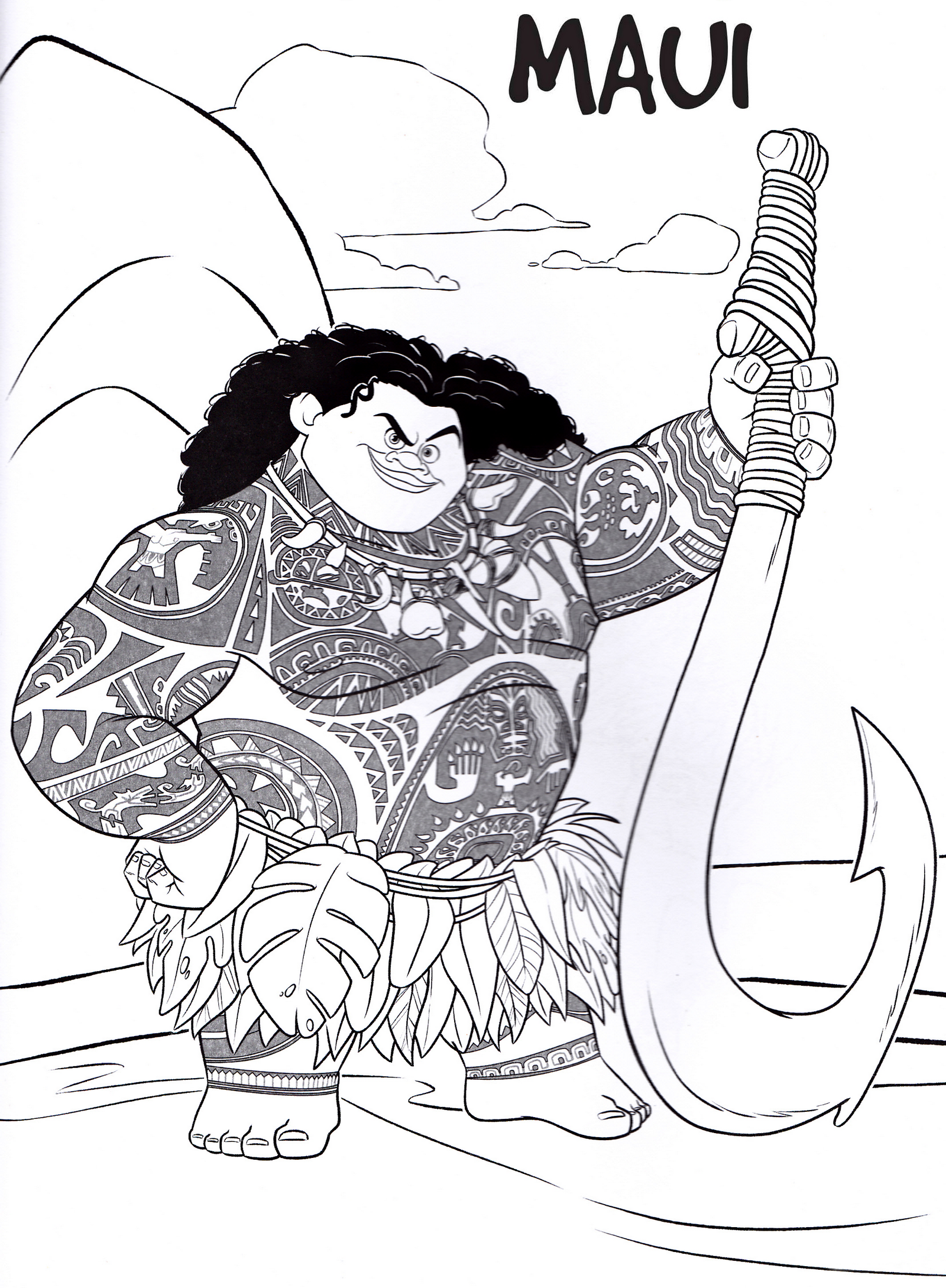 maui moana coloring pages