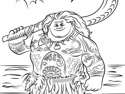 moana coloring pages maui