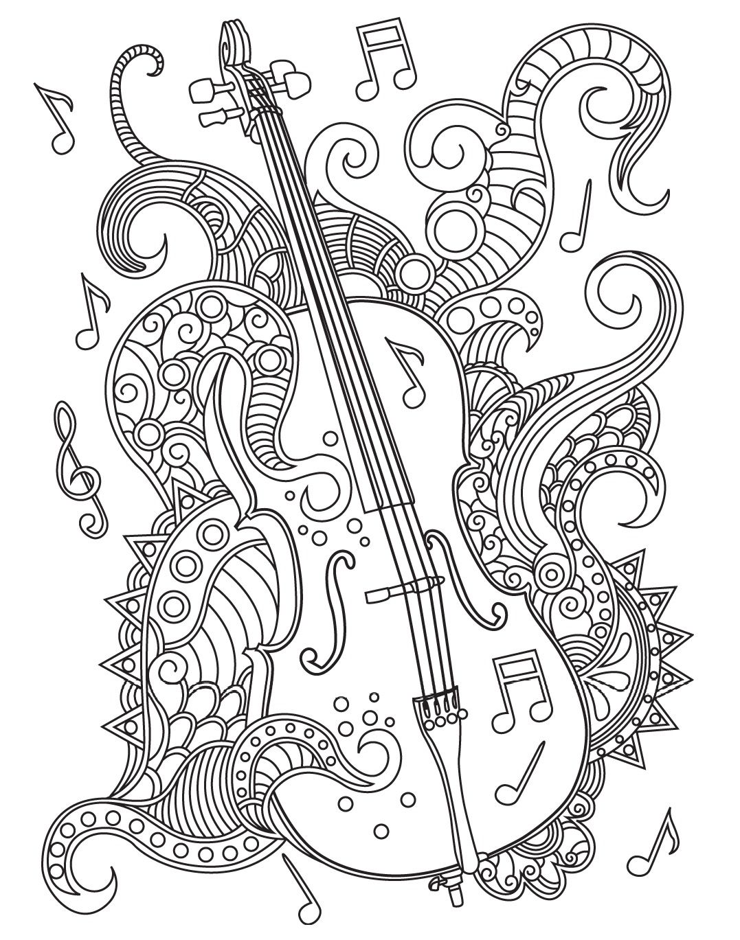 adult coloring pages music