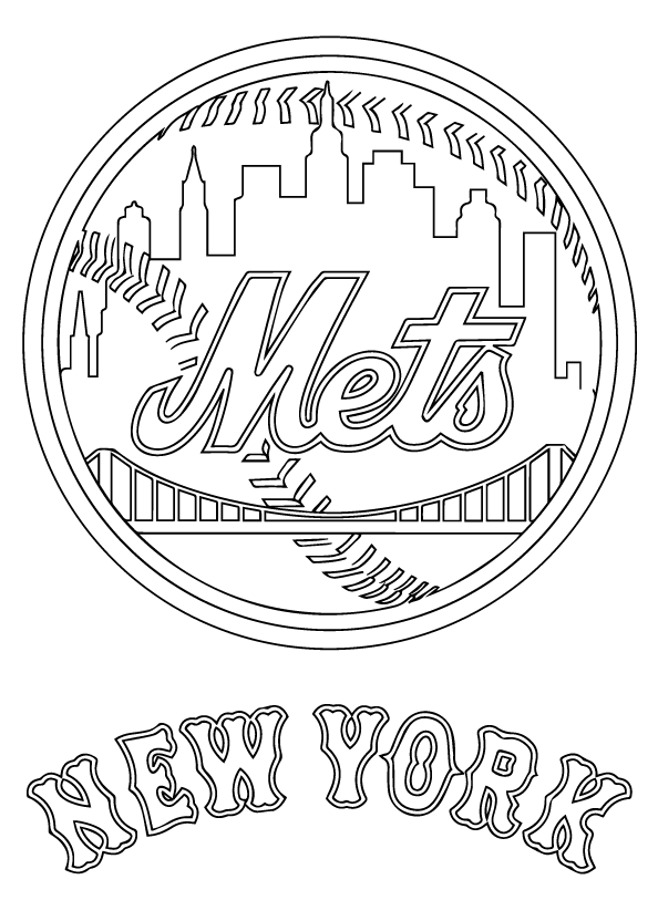 free new york mets coloring pages