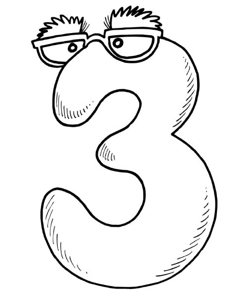 free number 3 coloring pages