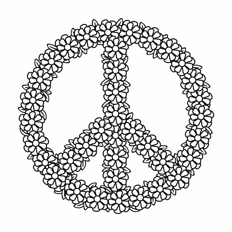 Free Peace Sign Coloring Pages Pdf To Print - Coloringfolder.com