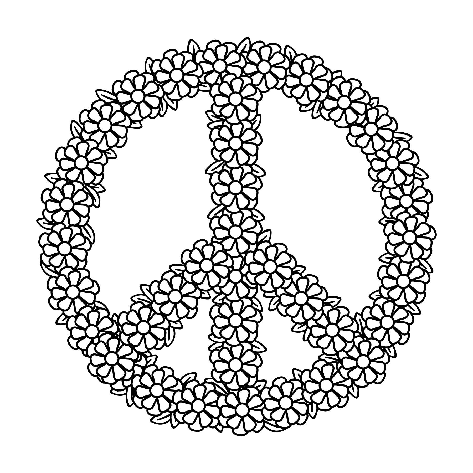 free peace sign coloring pages