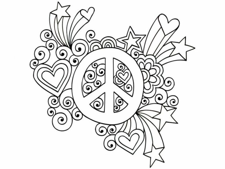 Free Peace Sign Coloring Pages Pdf To Print 