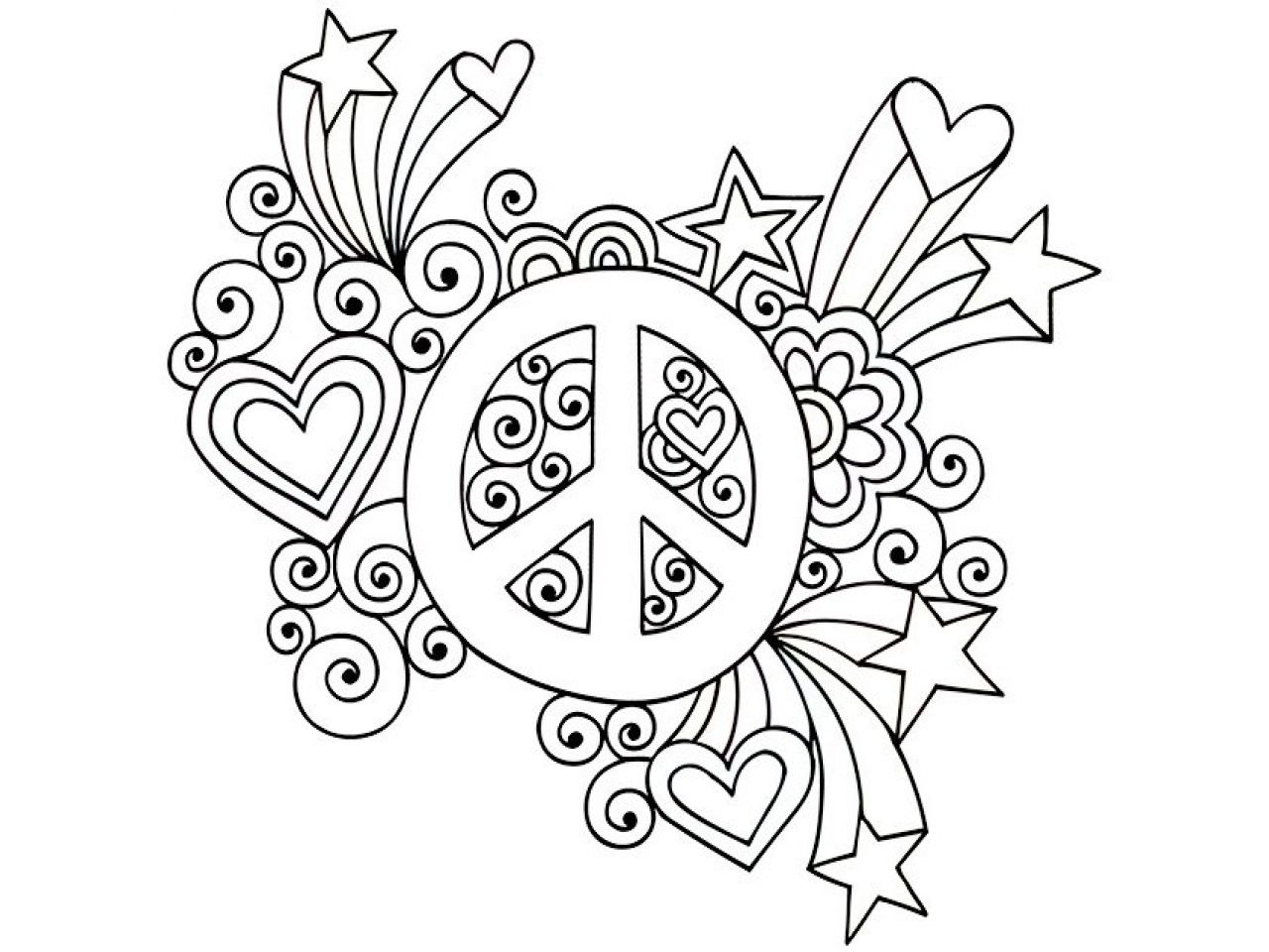 peace sign coloring pages for adults