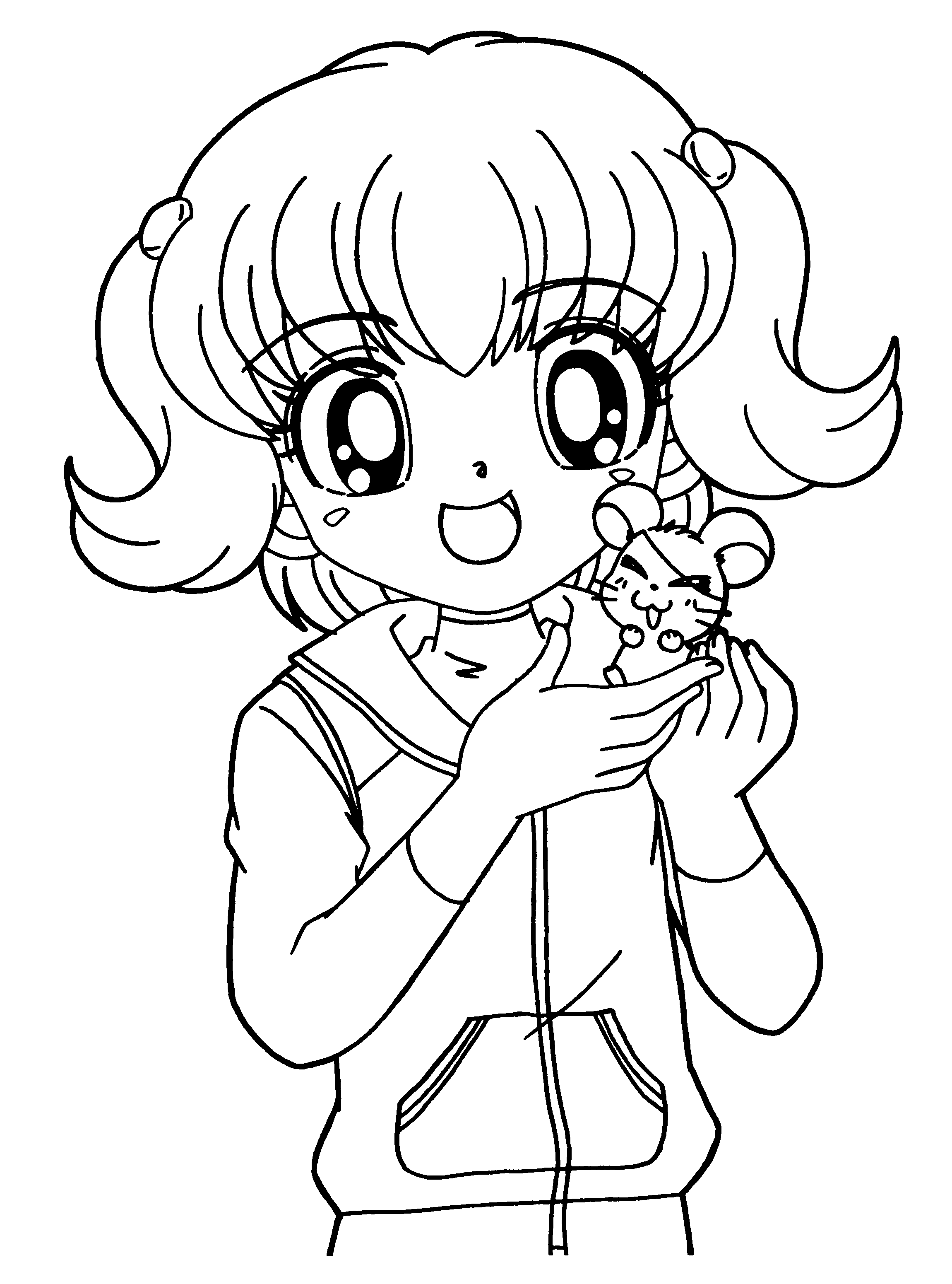 kawaii people coloring pages