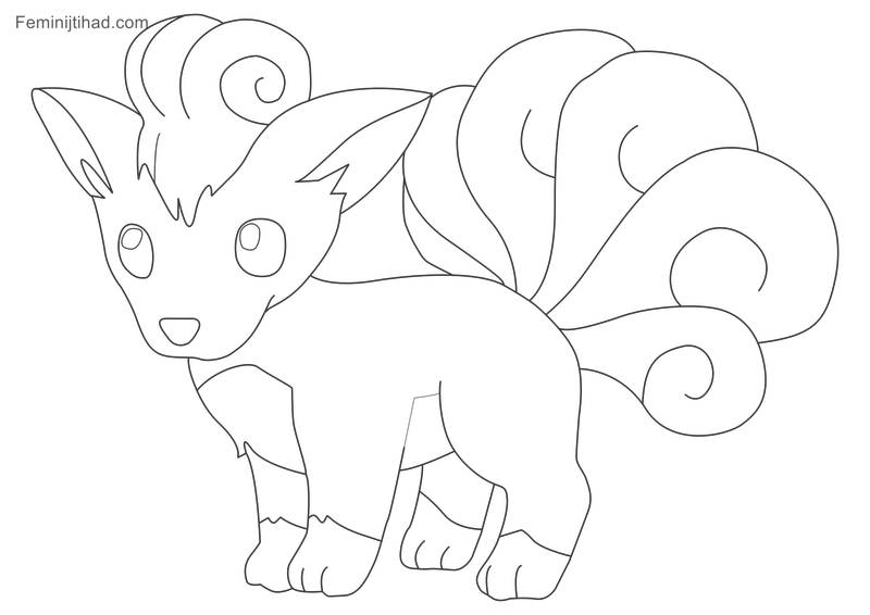 free pokemon vulpix coloring pages