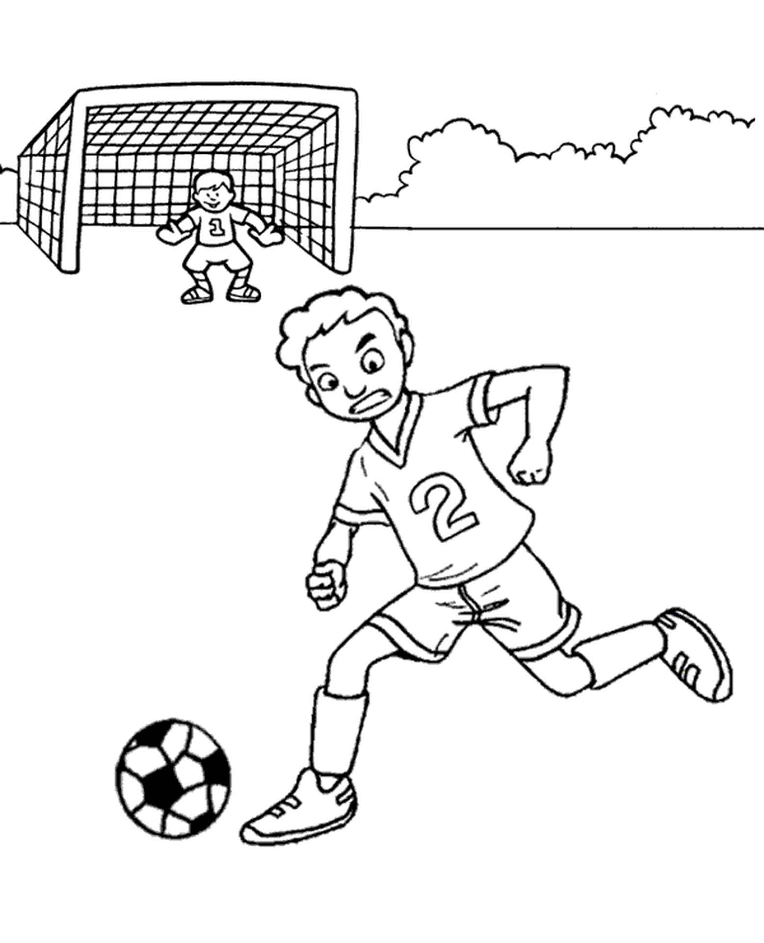 boys are playing football coloring page