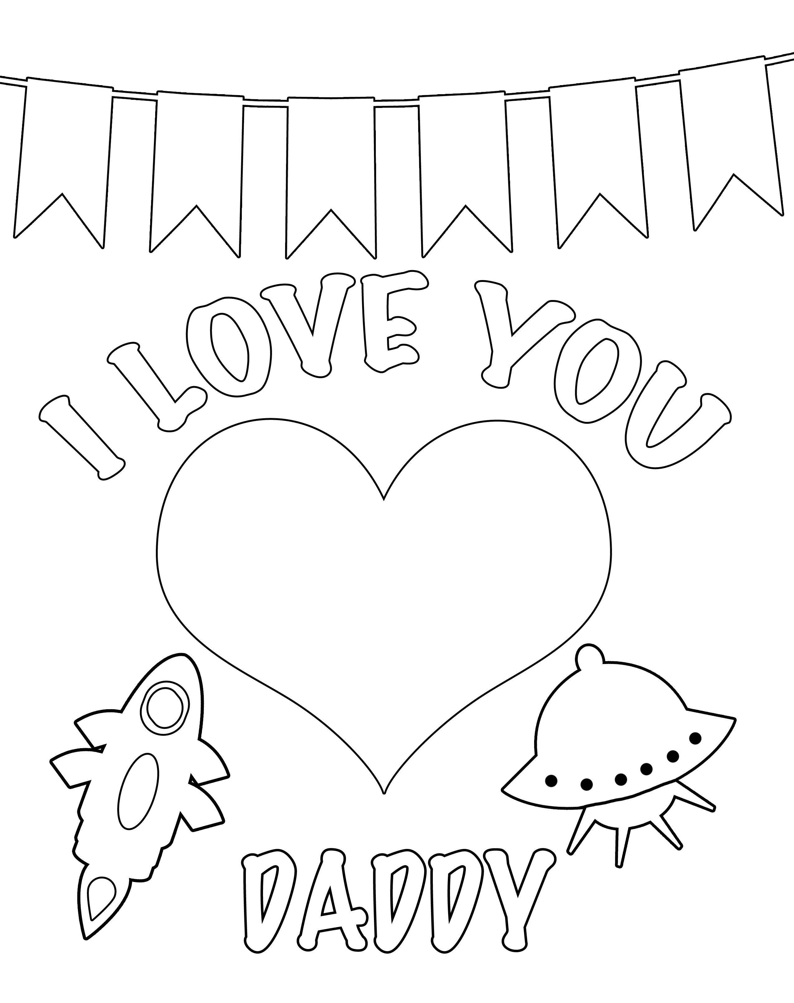 i love you daddy coloring pages