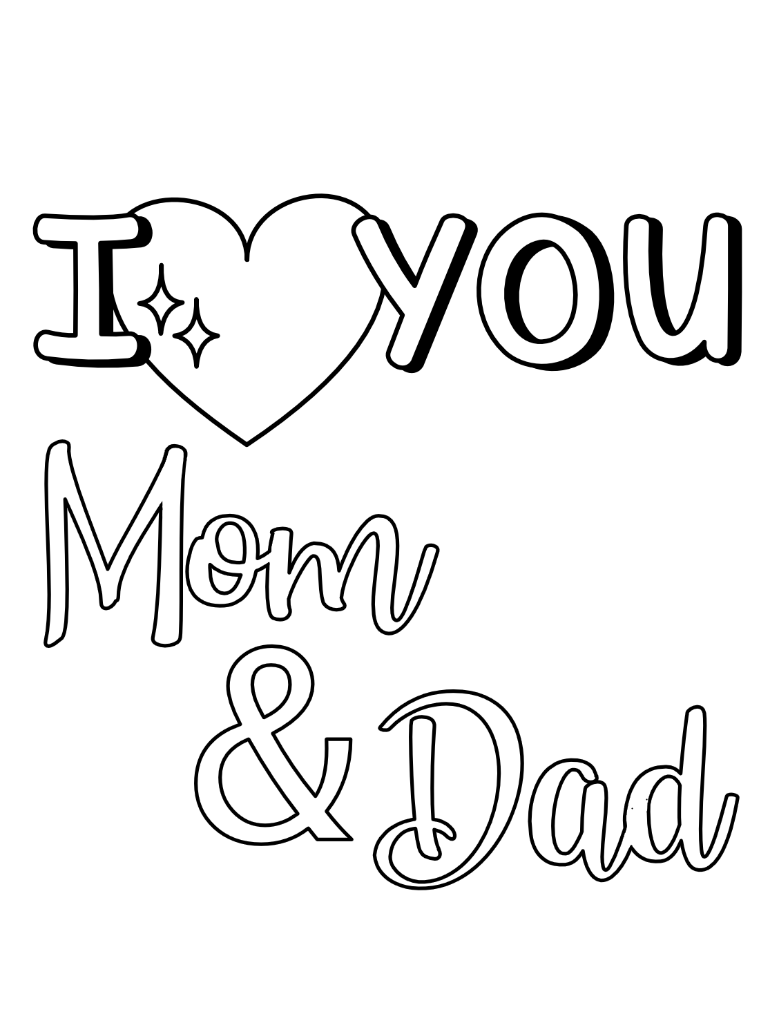 i love you mom and dad coloring pages