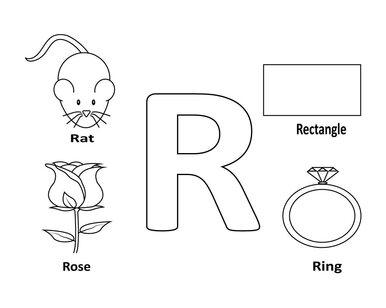coloring pages witj letter r