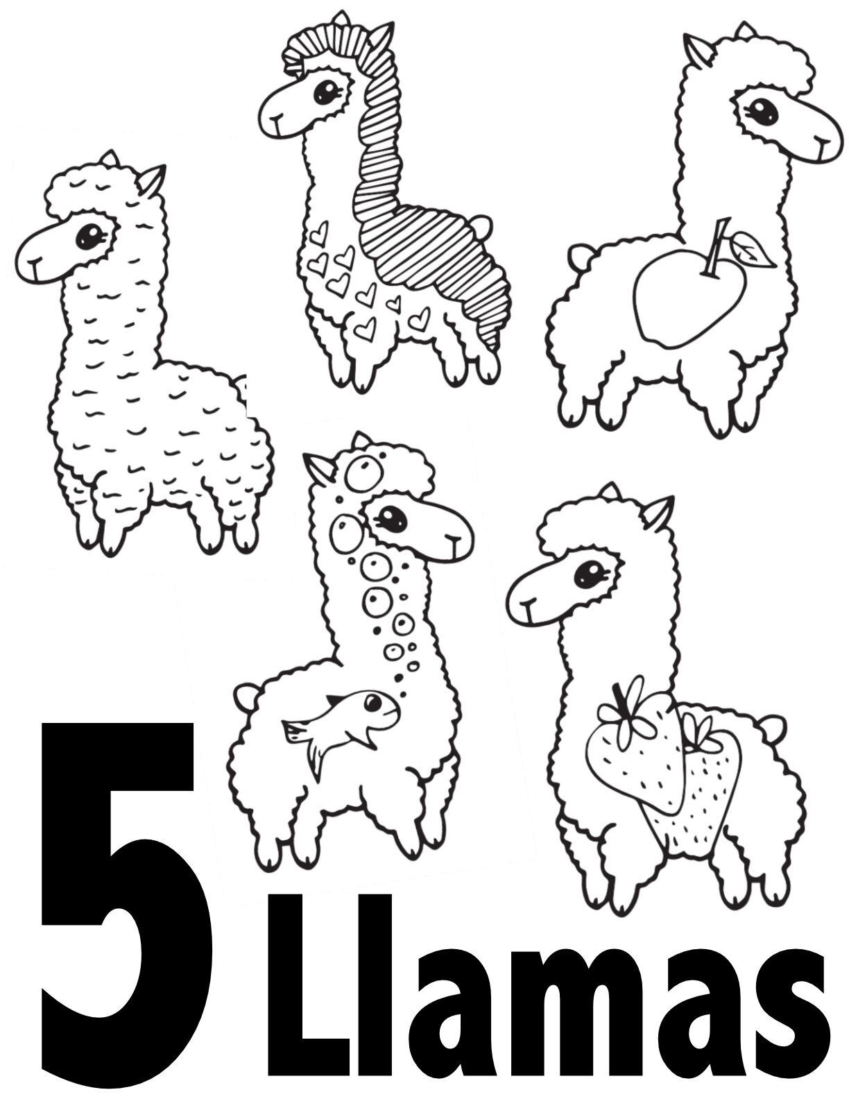 free llama coloring pages