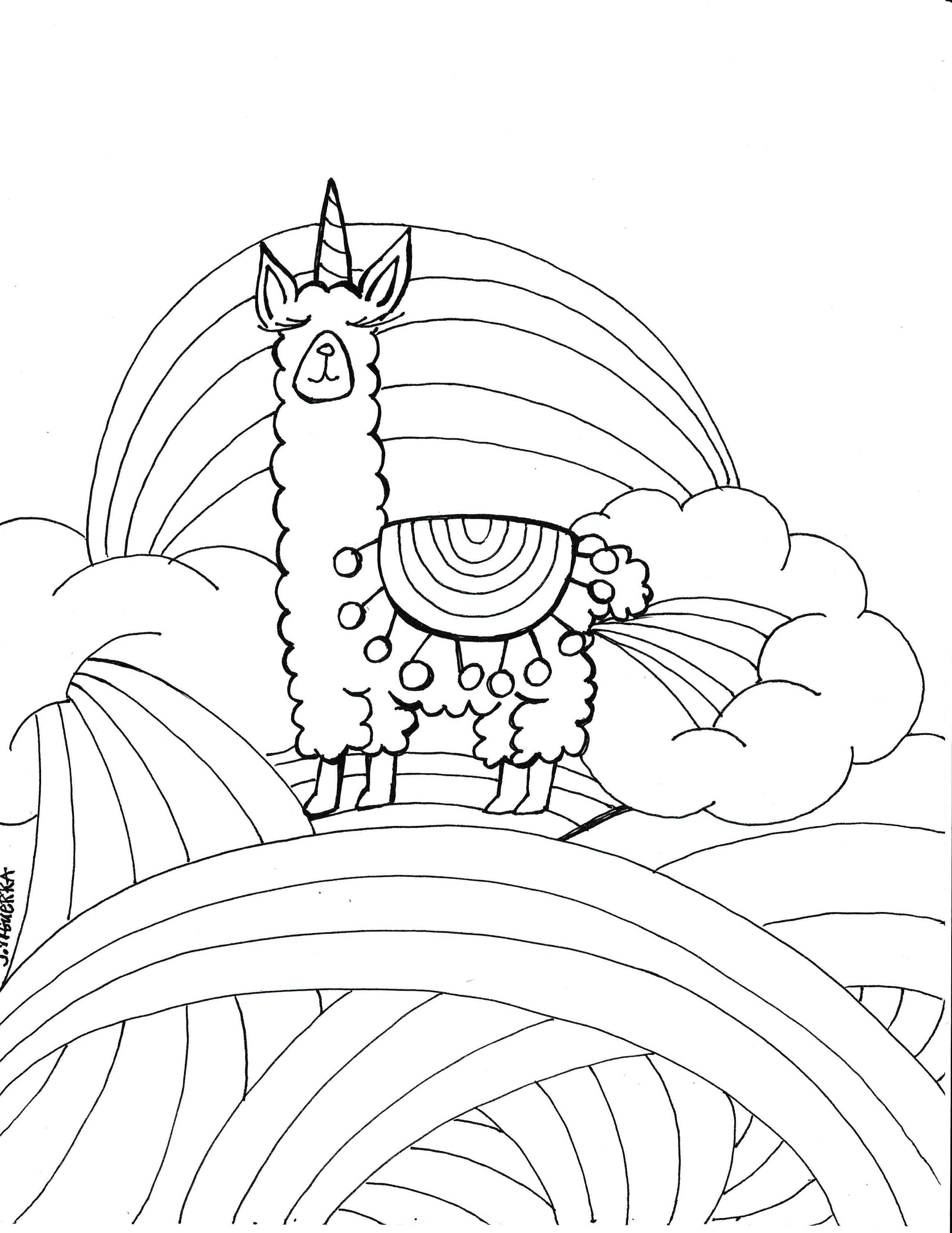 free printable llama coloring pages