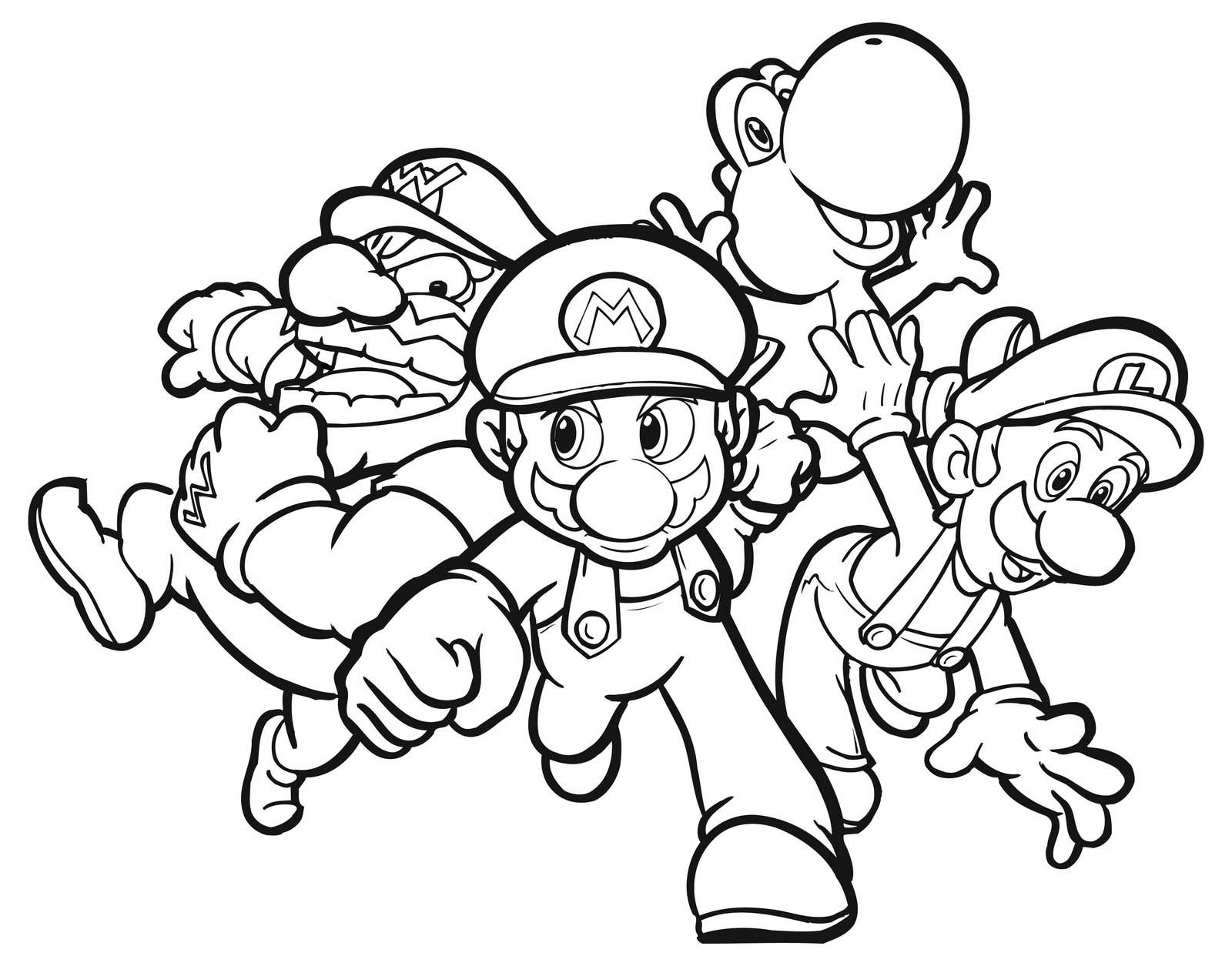 coloring pages for mario and luigi and blue toad and yellow toad