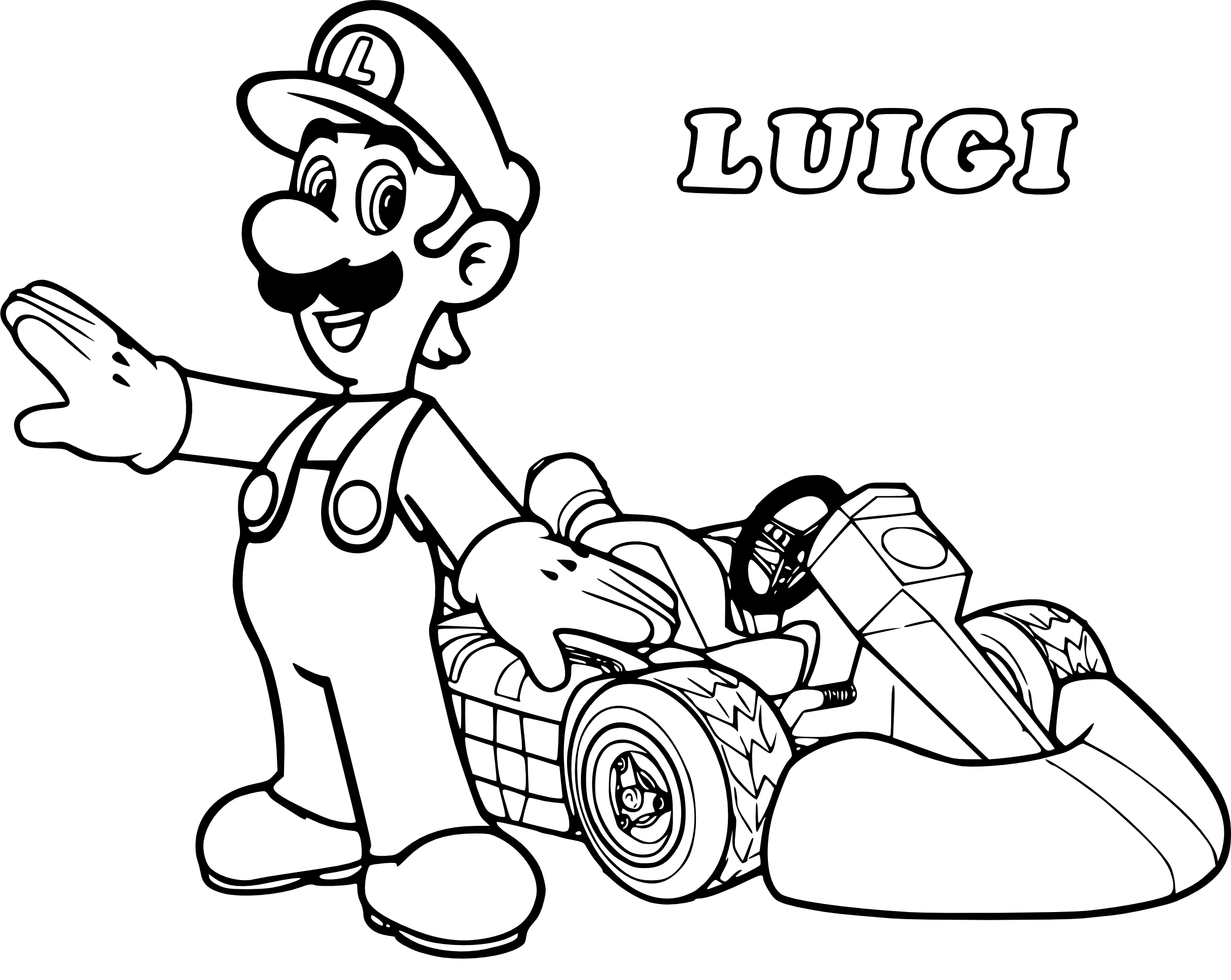 coloring pages of mario and luigi car