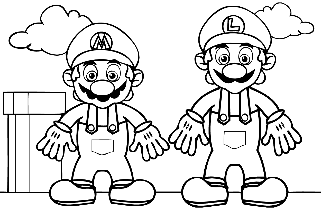 free coloring pages of mario and luigi