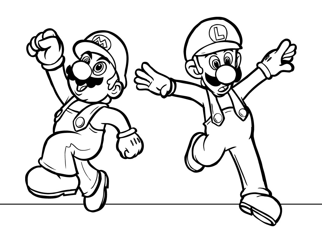 mario and luigi aseame coloring pages