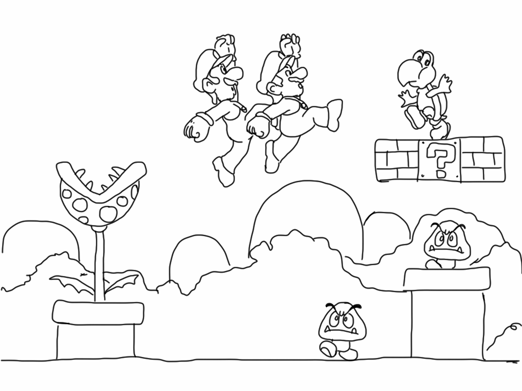 mario and luigi asemae coloring pages