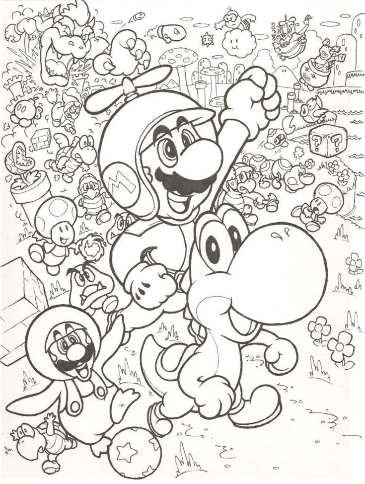 mario and luigi flying power coloring pages