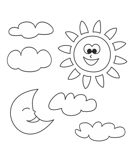 coloring pages sun and moon