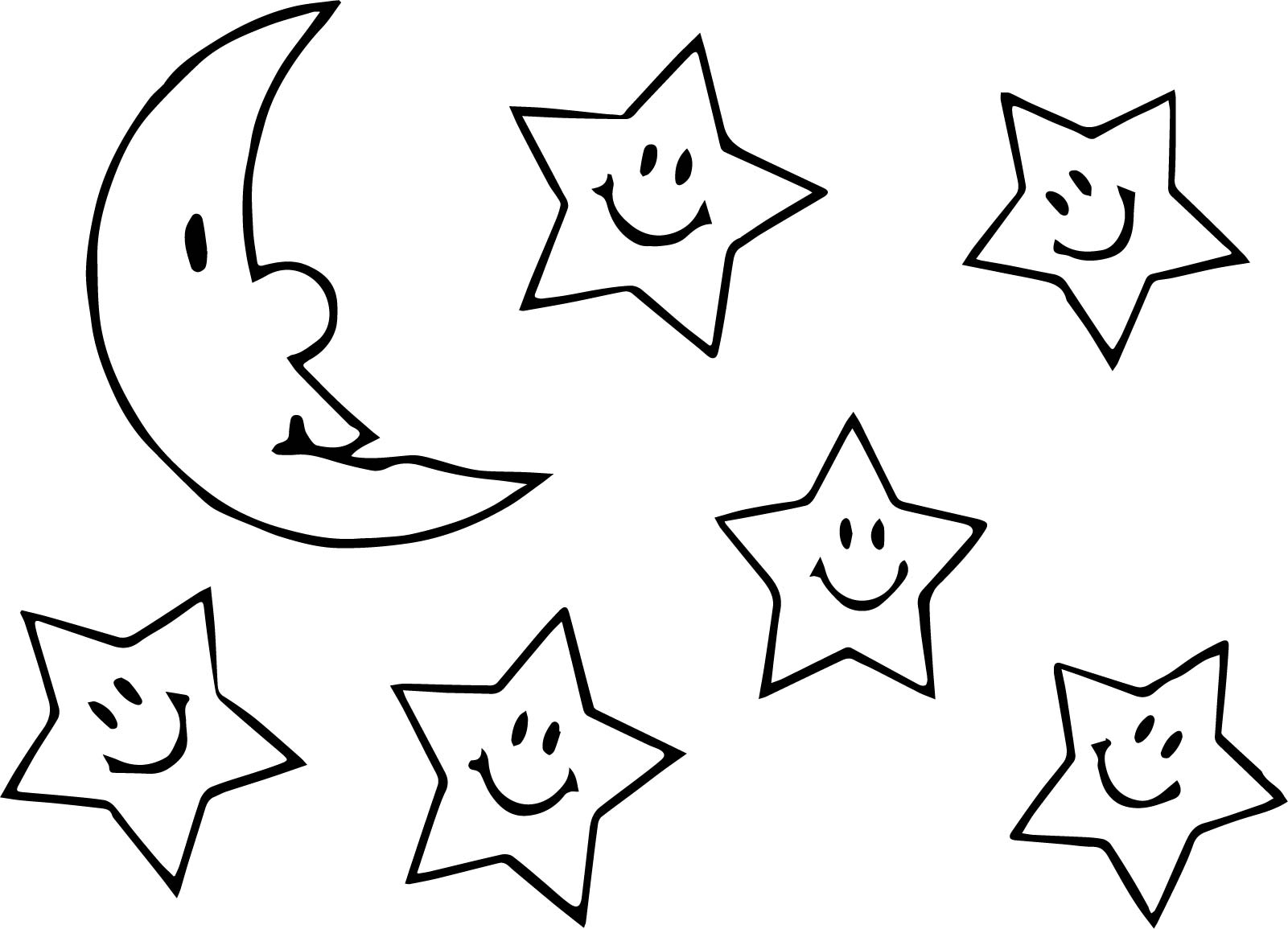 moon and stars coloring pages