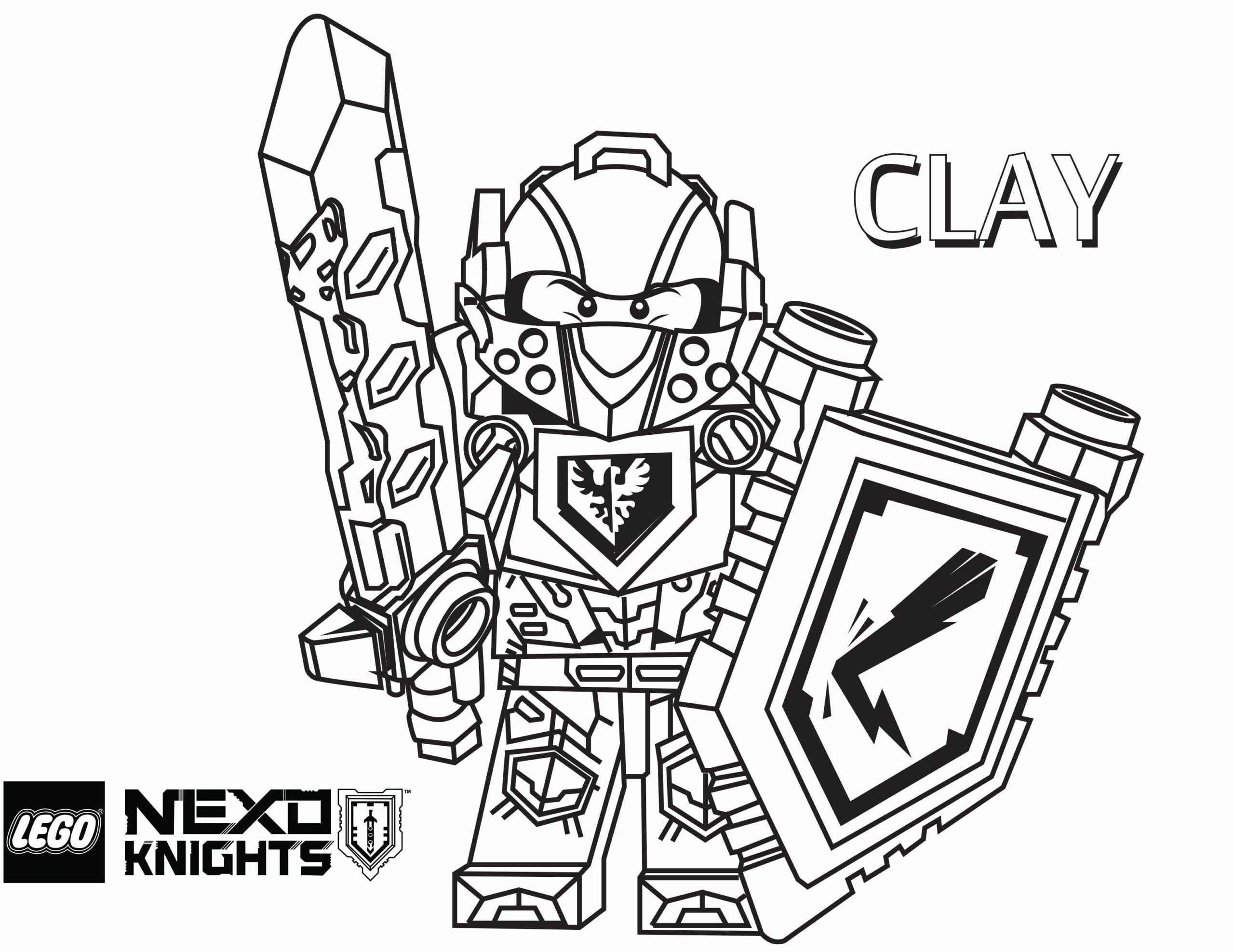 nexo knights coloring pages clay