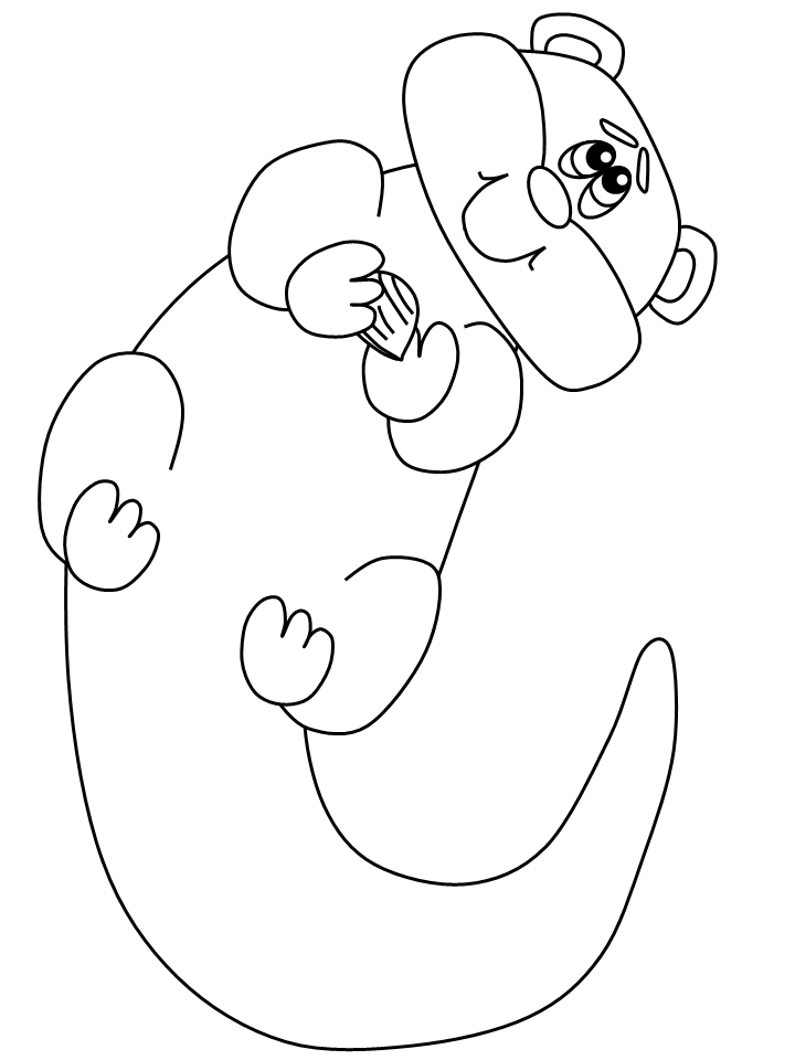 kids otter coloring pages