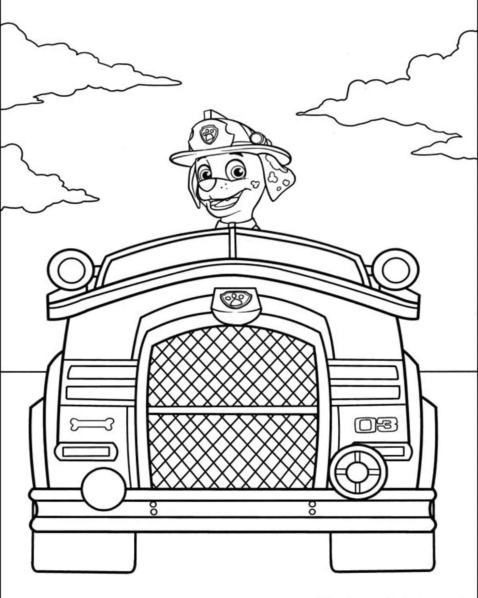 coloring pages paw patrol police car