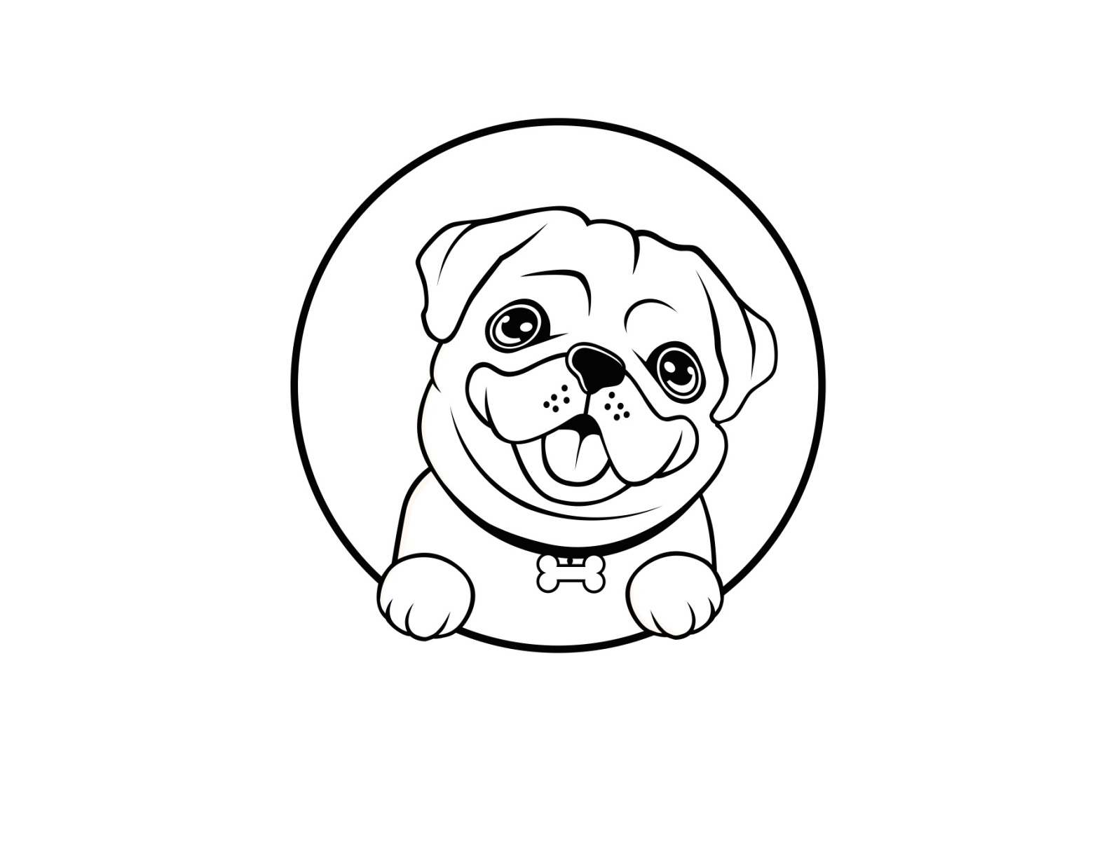 pug coloring pages to print
