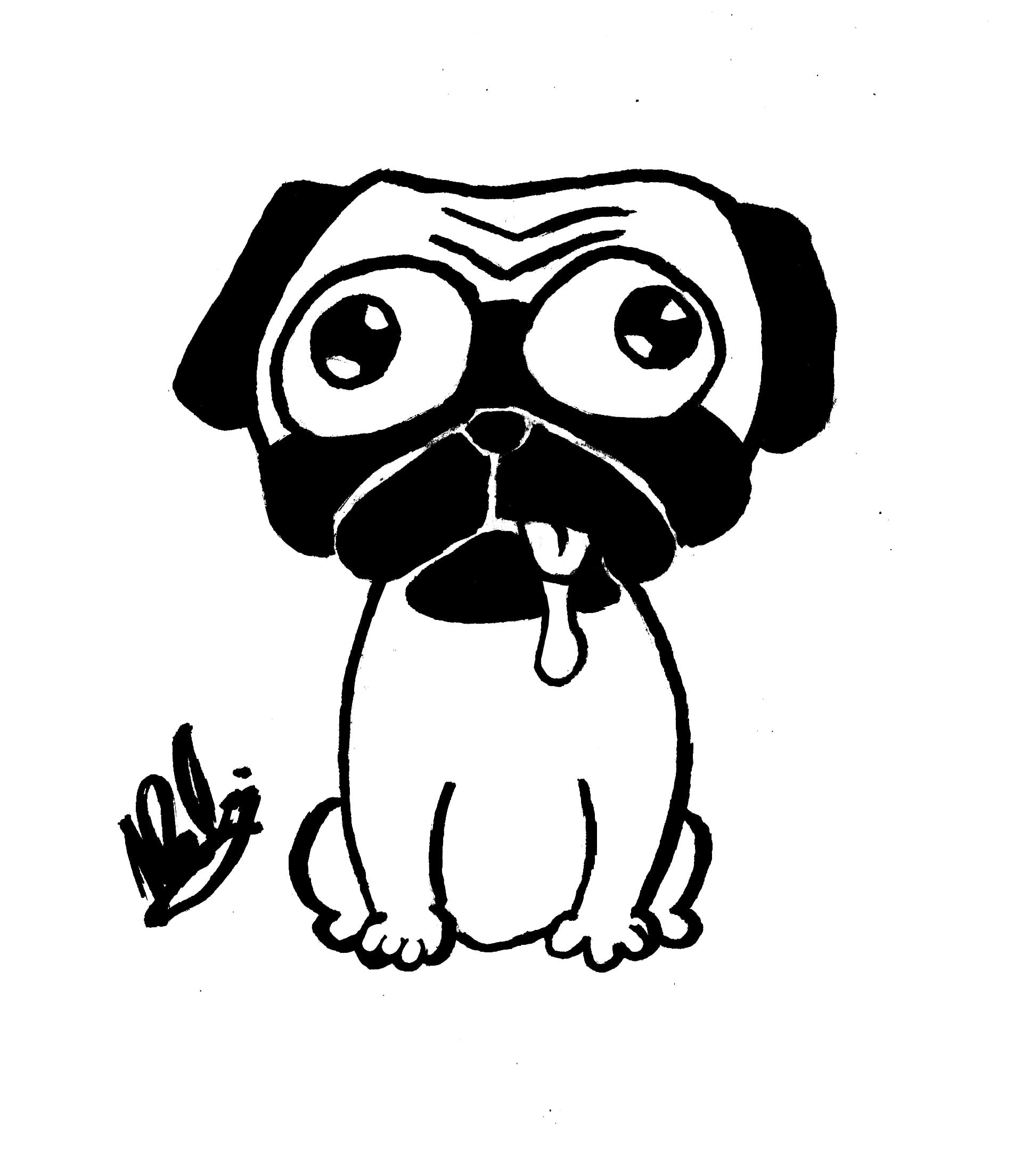 pug dog coloring pages