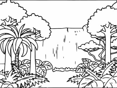 rainforest trees coloring pages