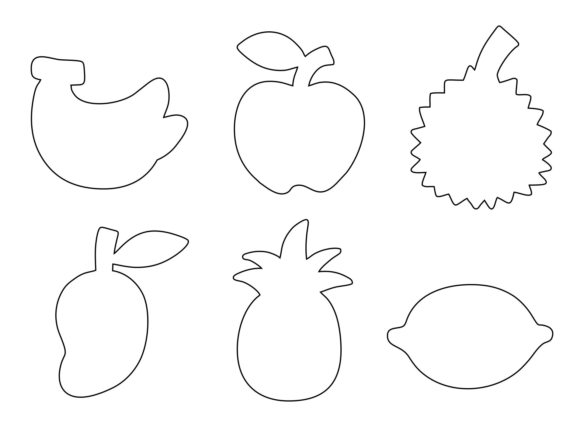 fruits shapes coloring pages