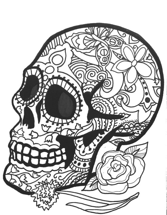 free printable sugar skull coloring pages 1