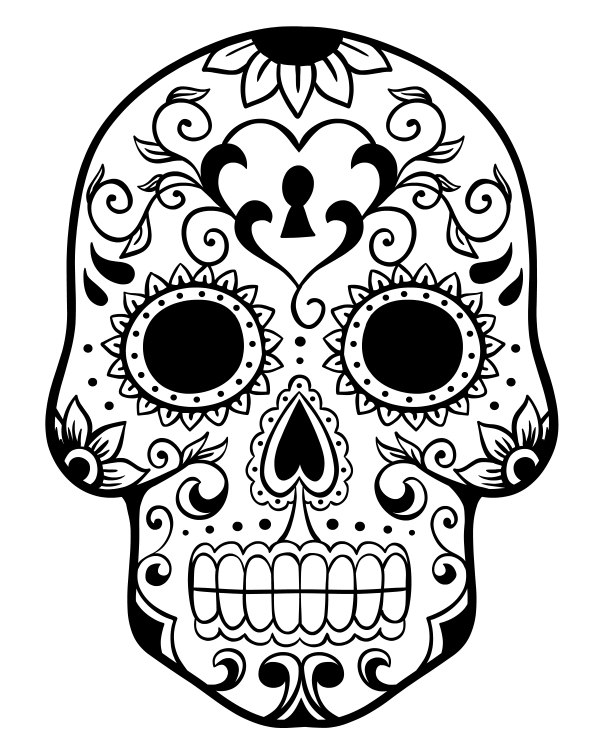 free printable sugar skull coloring pages
