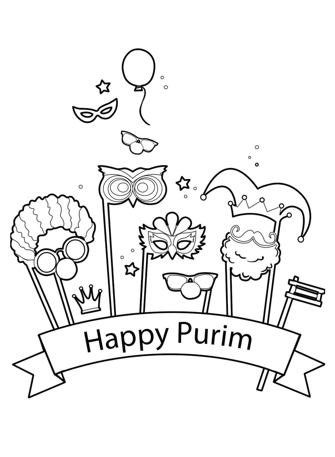 Free Purim Coloring Pages Pdf Coloringfolder