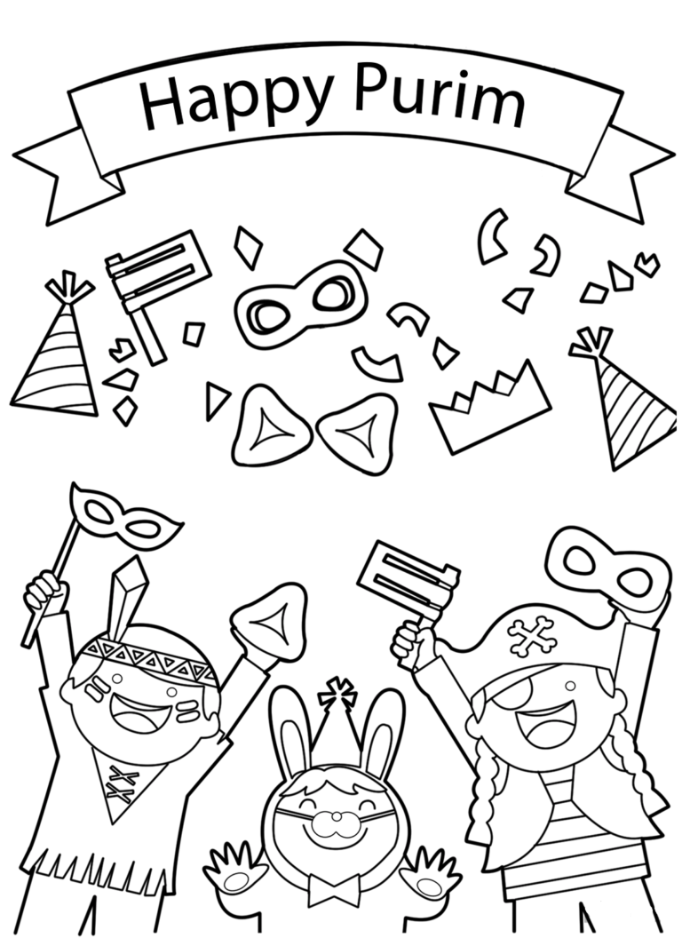 Free Purim Coloring Pages Pdf - Coloringfolder.com