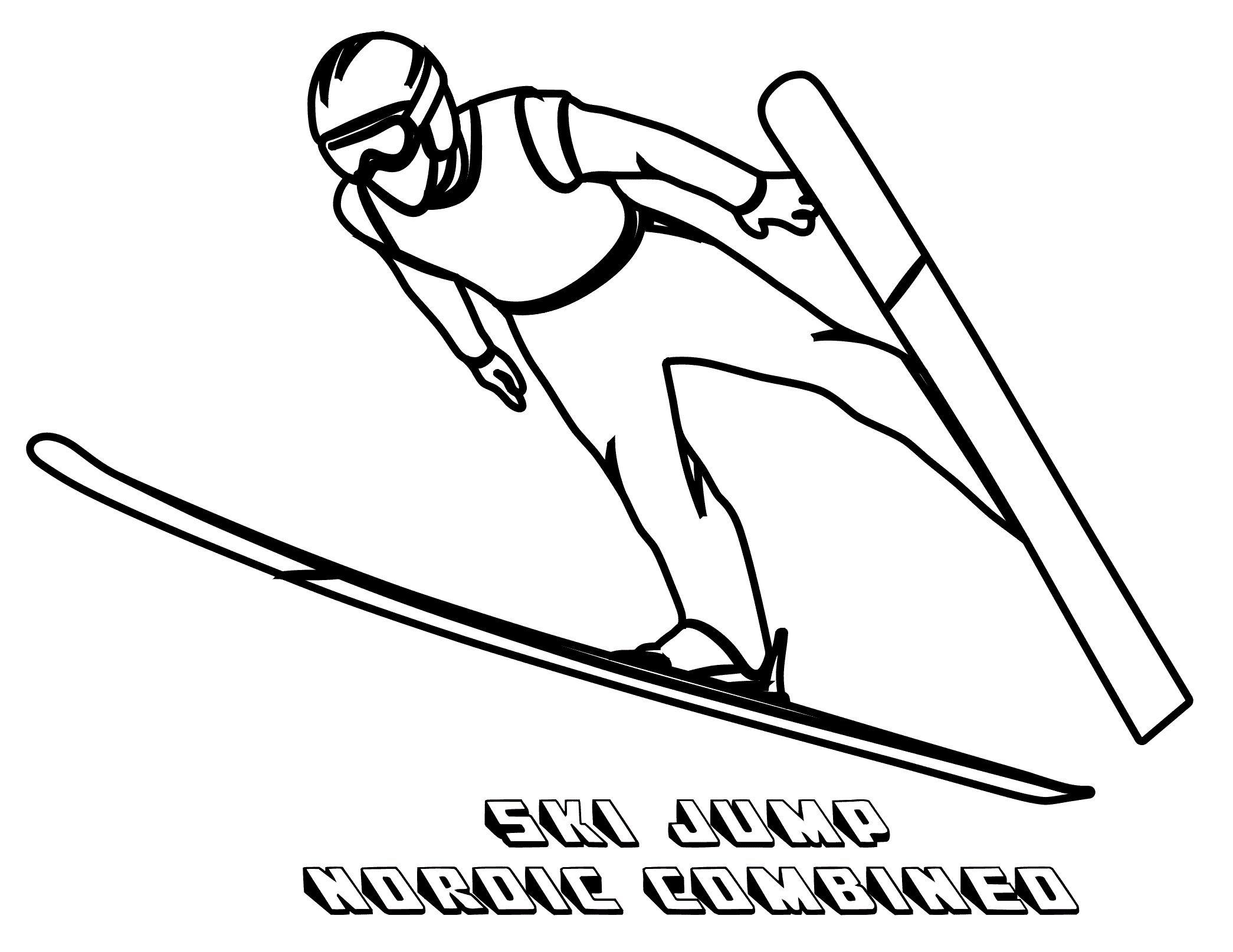 free ski jumping coloring pages