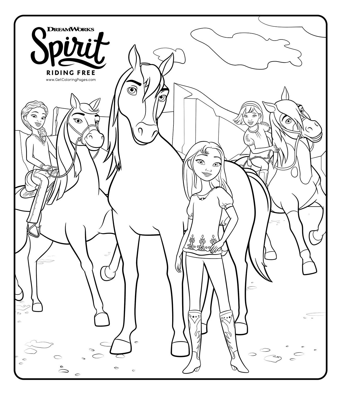 horses coloring pages spirit