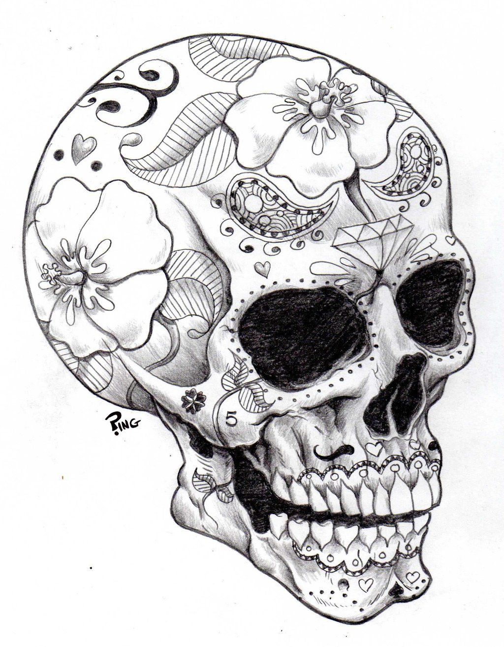 free sugar skull coloring pages pdf