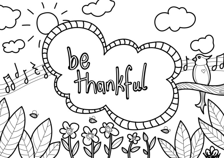 Free Thankful Coloring Pages Pdf For Kids - Coloringfolder.com