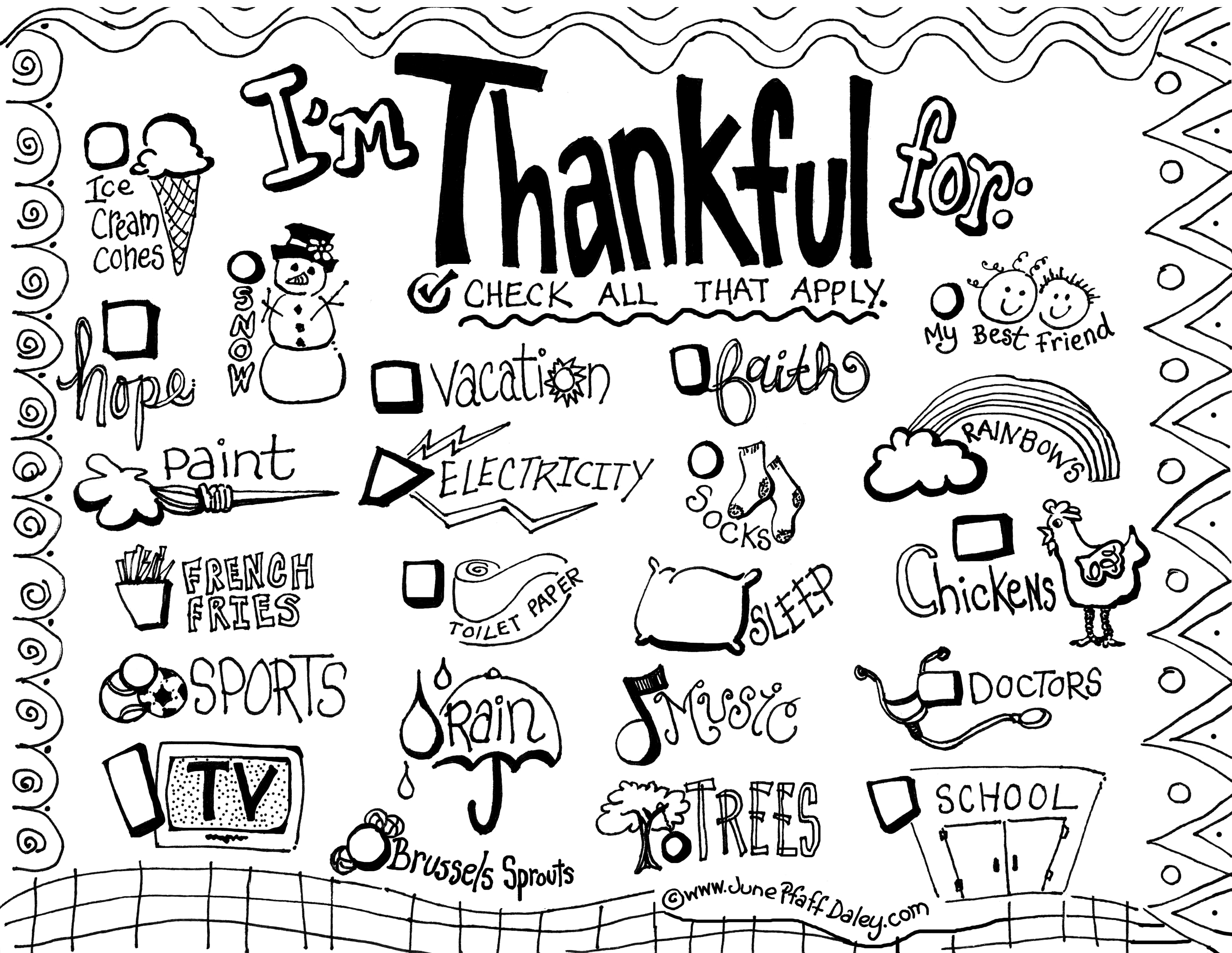 coloring pages thankful