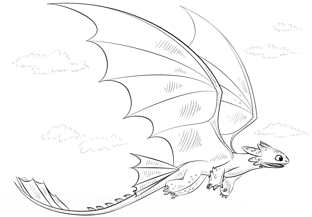 toothless dragon coloring pages