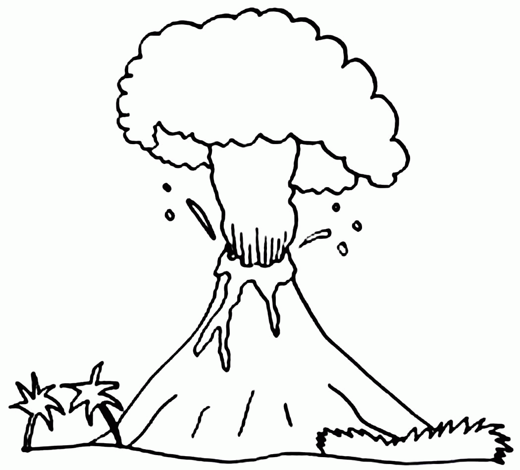 coloring pages volcano