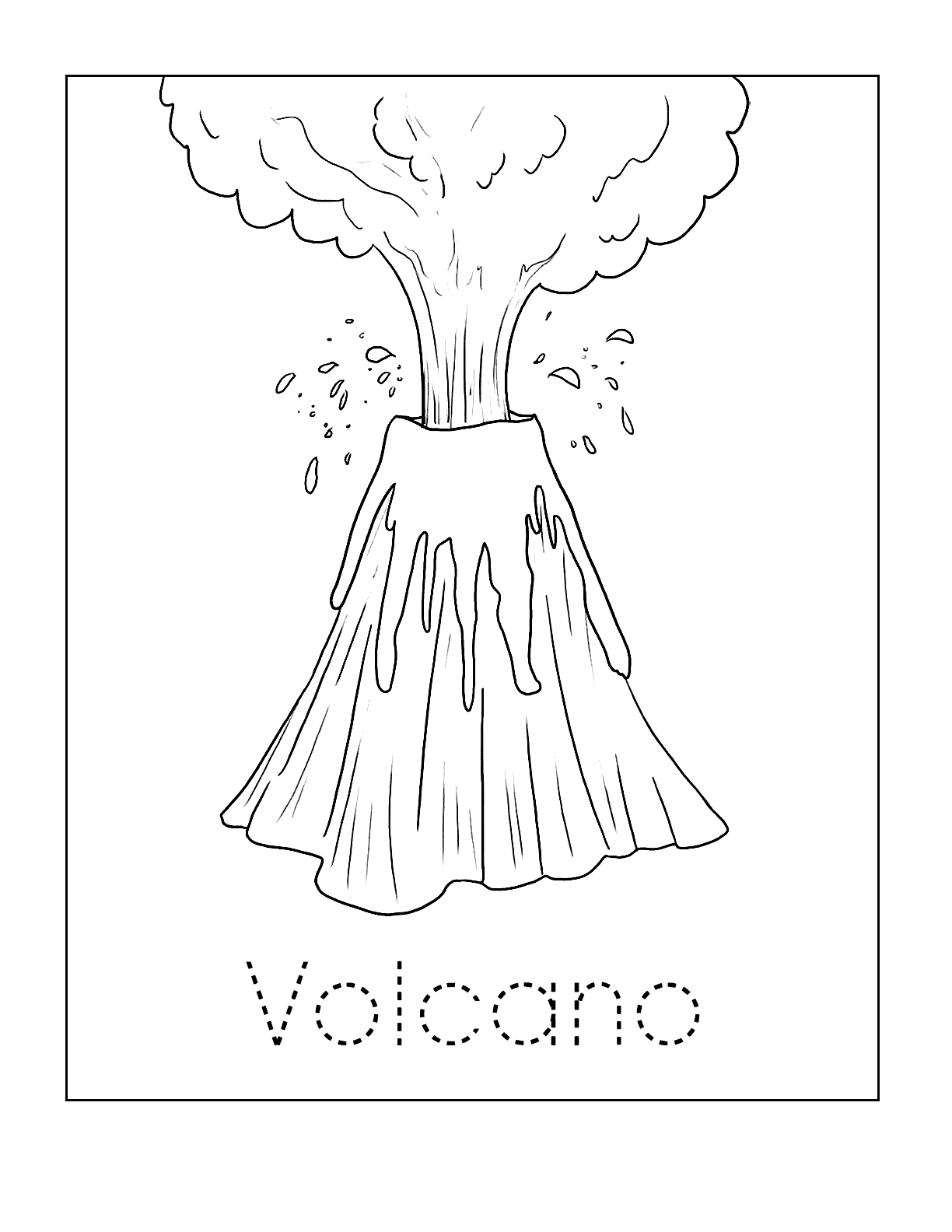free volcano coloring pages